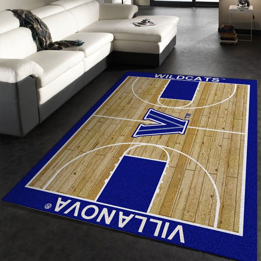 College Home Court Villanova Basketball Team Logo Area Rug, Bedroom Rug, Floor Decor Home Decor