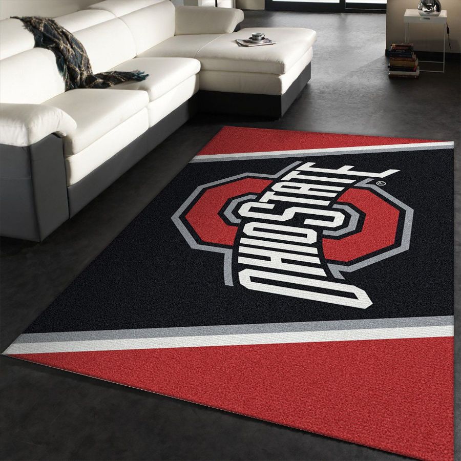 College Spirit Ohio State Sport Area Rug Carpet Team Logo Christmas Gift US Decor