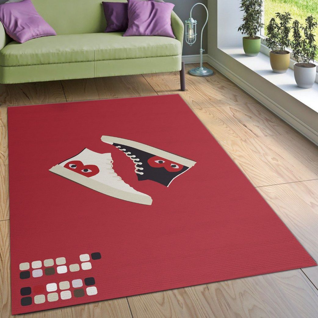 Comme Des Garcons Converse Rug Bedroom Rug US Gift Decor
