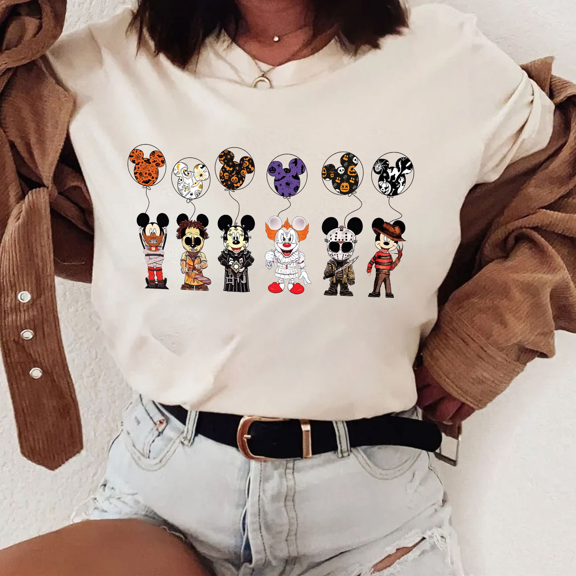 Cute Horror Characters Disney Halloween Shirt