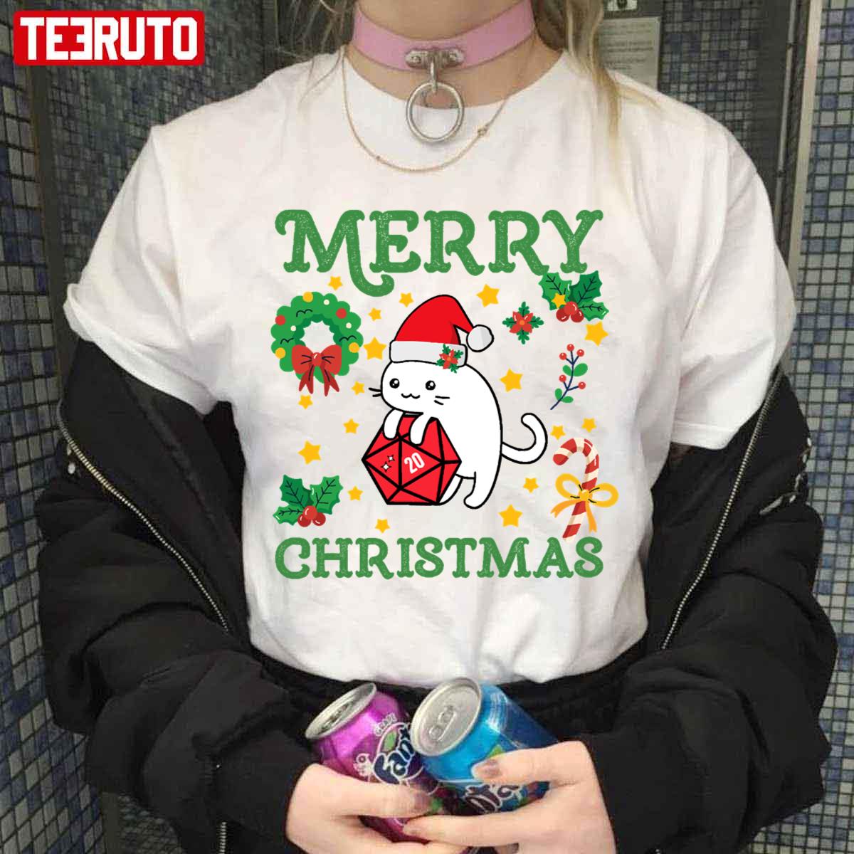 D20 Cat Merry Critmas Unisex Sweatshirt