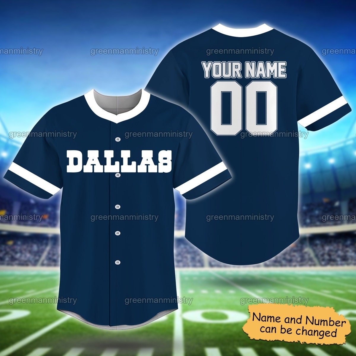 Dallas Baseball Jersey Name And Number Custom Personalized Baseball Jersey Shirt