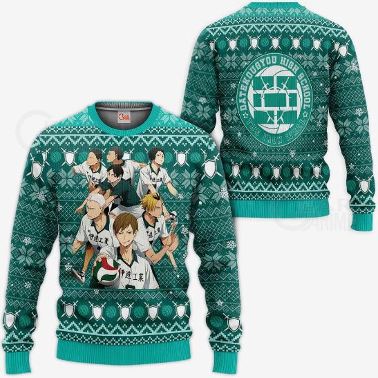 Dateko Ugly Christmas Date Tech High Haikyuu Xmas Knitted Sweater