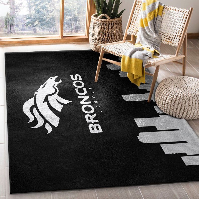 Denver Broncos Skyline NFL Area Rug For Christmas, Bedroom, US Gift Decor