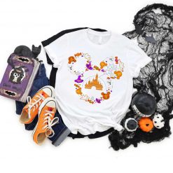 Disney Mickey Head With Castle Halloween Shirt