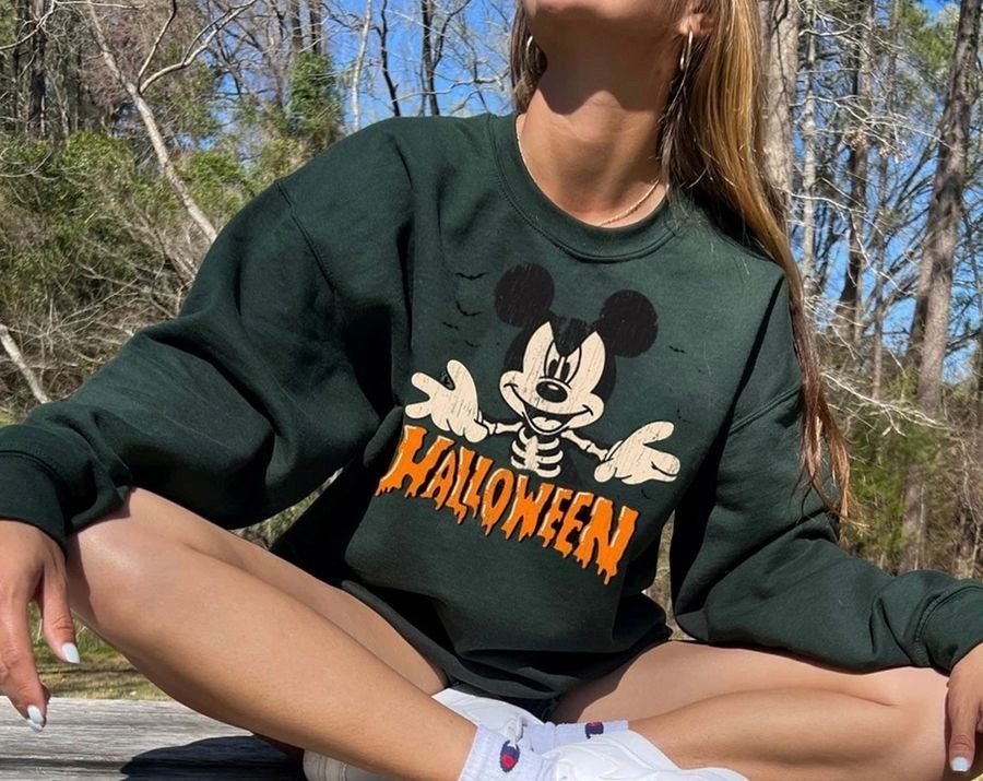 Disney Ride Disney Halloween Retro Mickey Not So Scary Halloween Unisex Sweatshirt