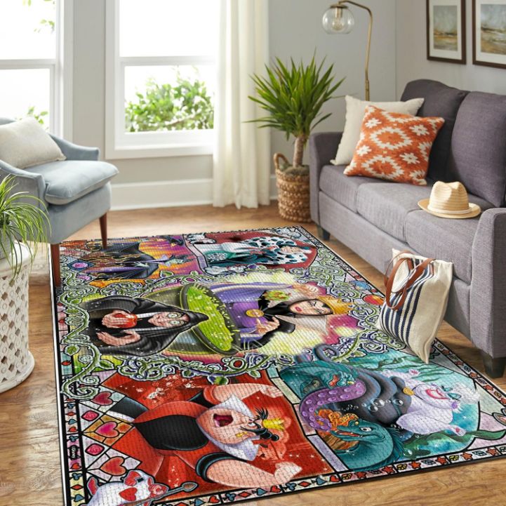 Disney Villains In All Movies Living Room Area Rug,  Kitchen Rug,  Floor Decor