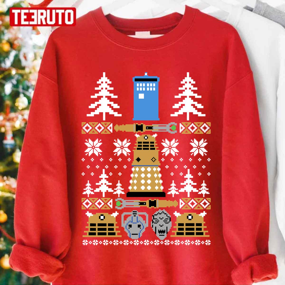 Doctor Who Ugly Christmas Digital Art Unisex Sweatshirt