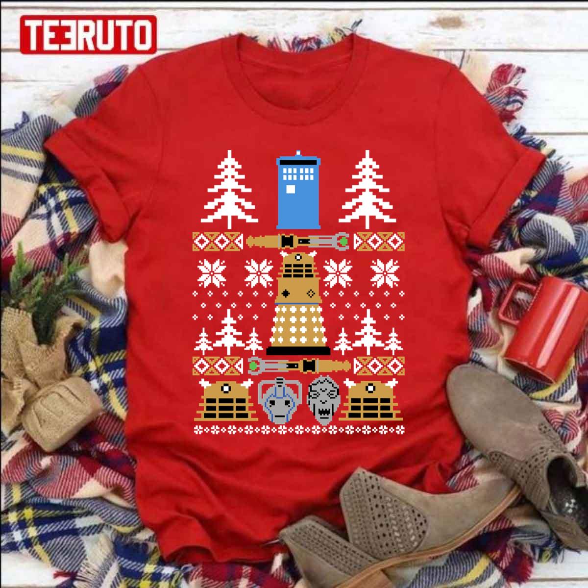 Doctor Who Ugly Christmas Digital Art Unisex Sweatshirt