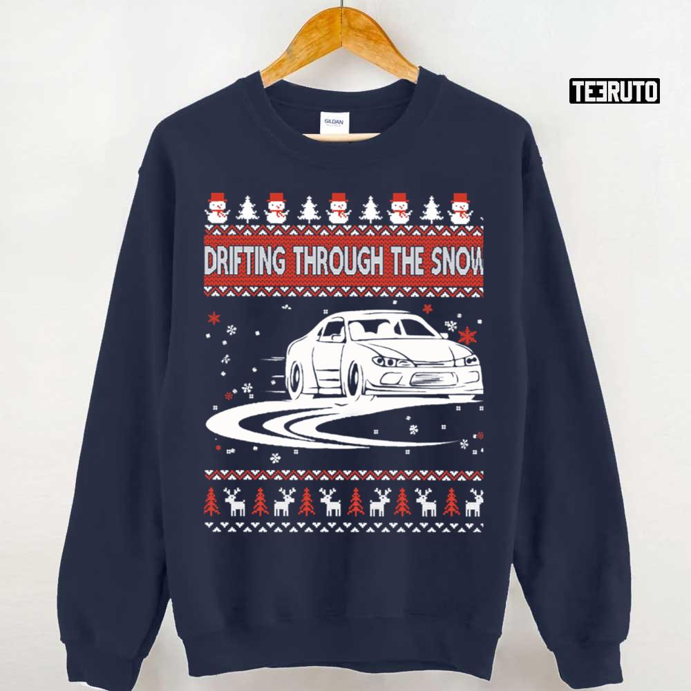 Drifting Through The Snow Ugly Christmas Unisex T-Shirt