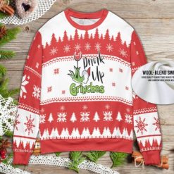 Drink Up Wine Holiday Gift Ugly Wool Knitted Christmas Sweater