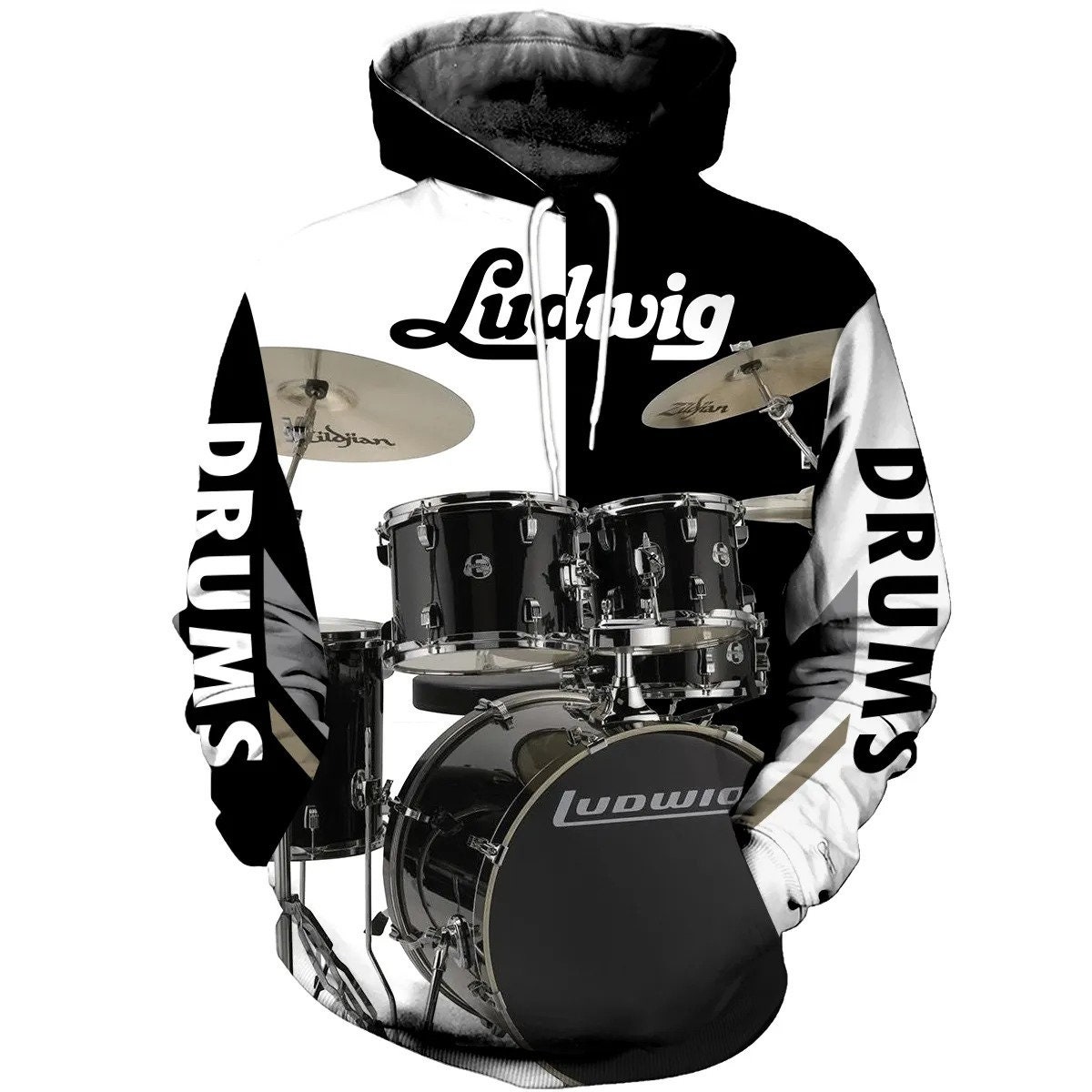 Drums 3D All Over Printed Ludwig Drums AOP Unisex Hoodie