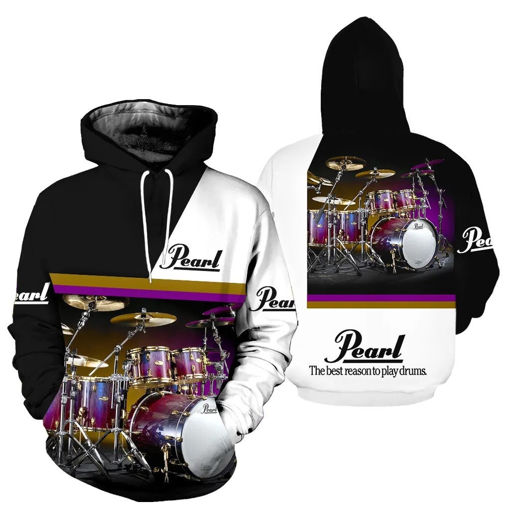 Drums 3D All Over Printed Pearl AOP Unisex Hoodie