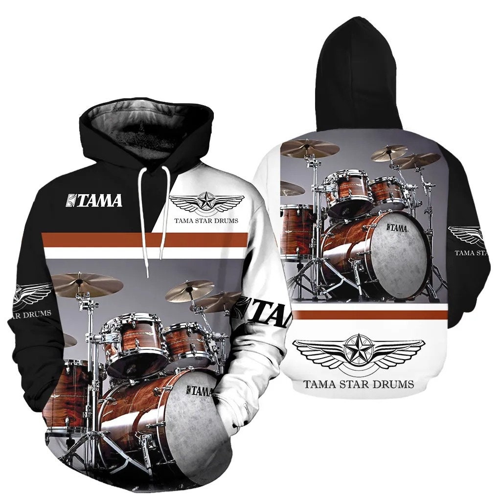 Drums 3D All Over Printed Tama Star Drums AOP Unisex Hoodie