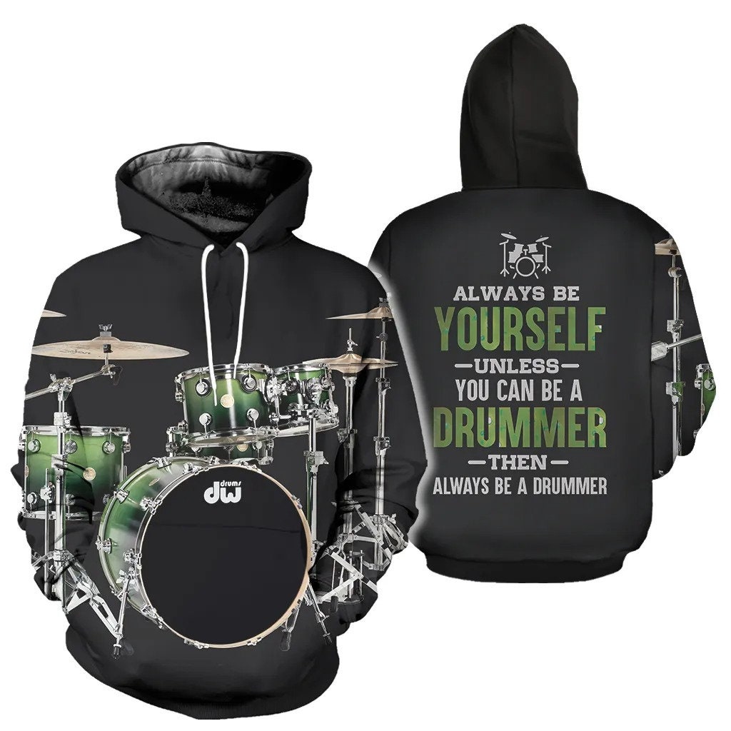 Drums Kit 3D All Over Printed AOP Unisex Hoodie