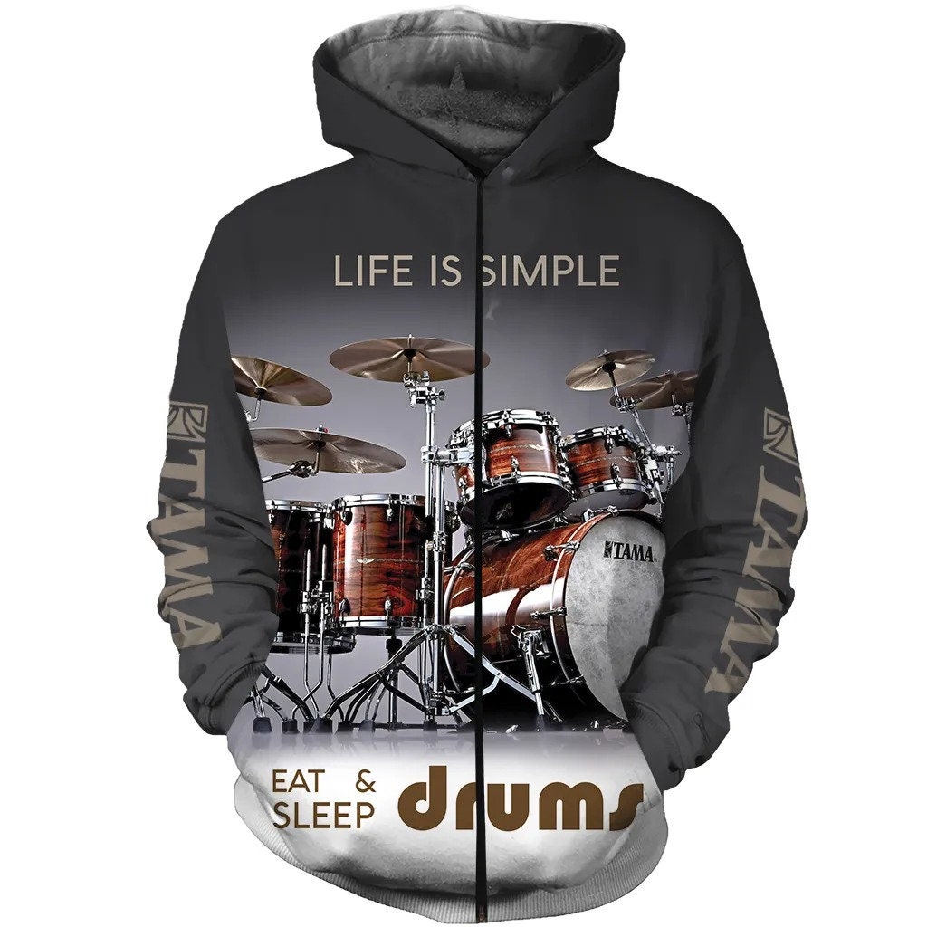 Drums Life 3D All Over Printed AOP Unisex Hoodie