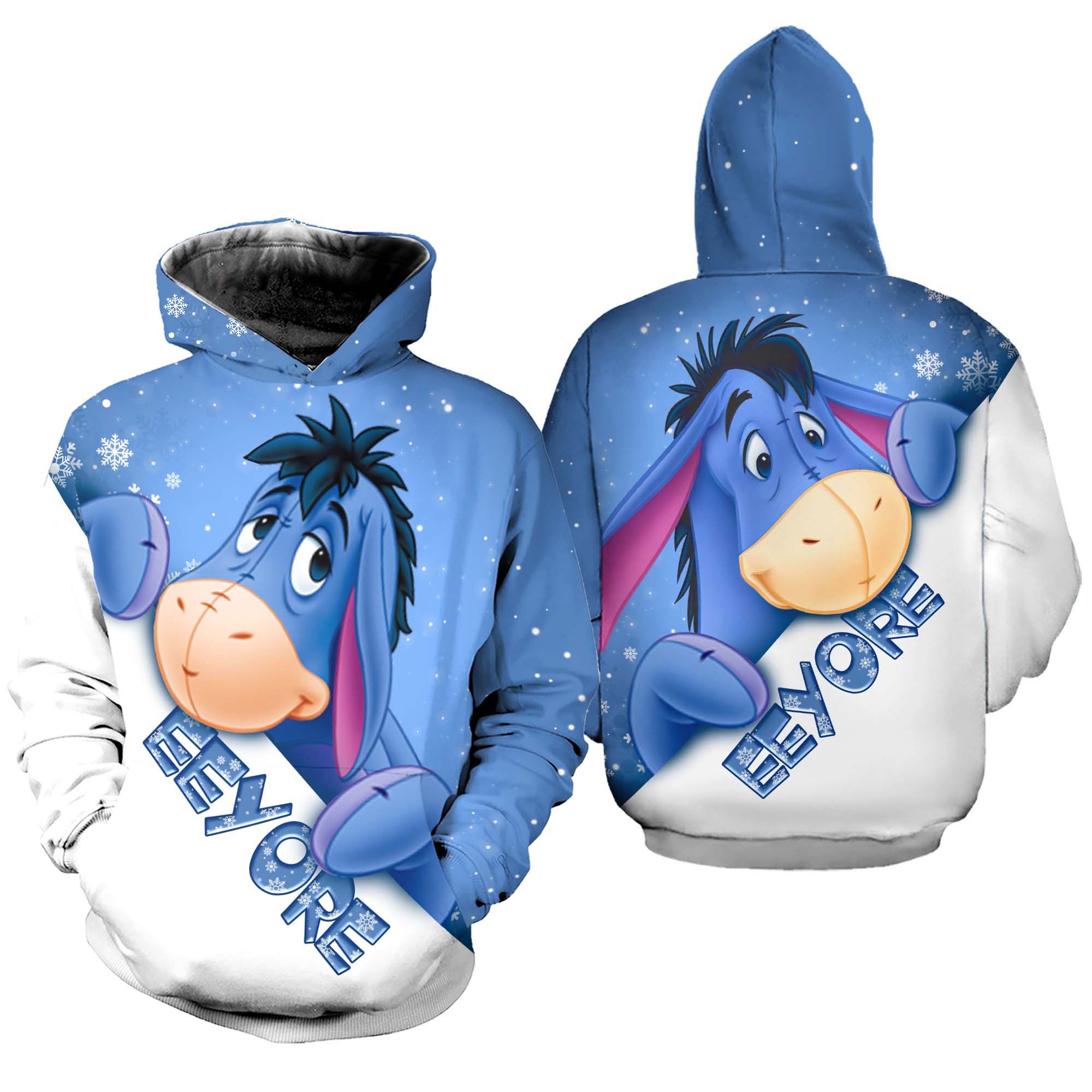 Eeyore Donkey Christmas Disney AOP Unisex Hoodie