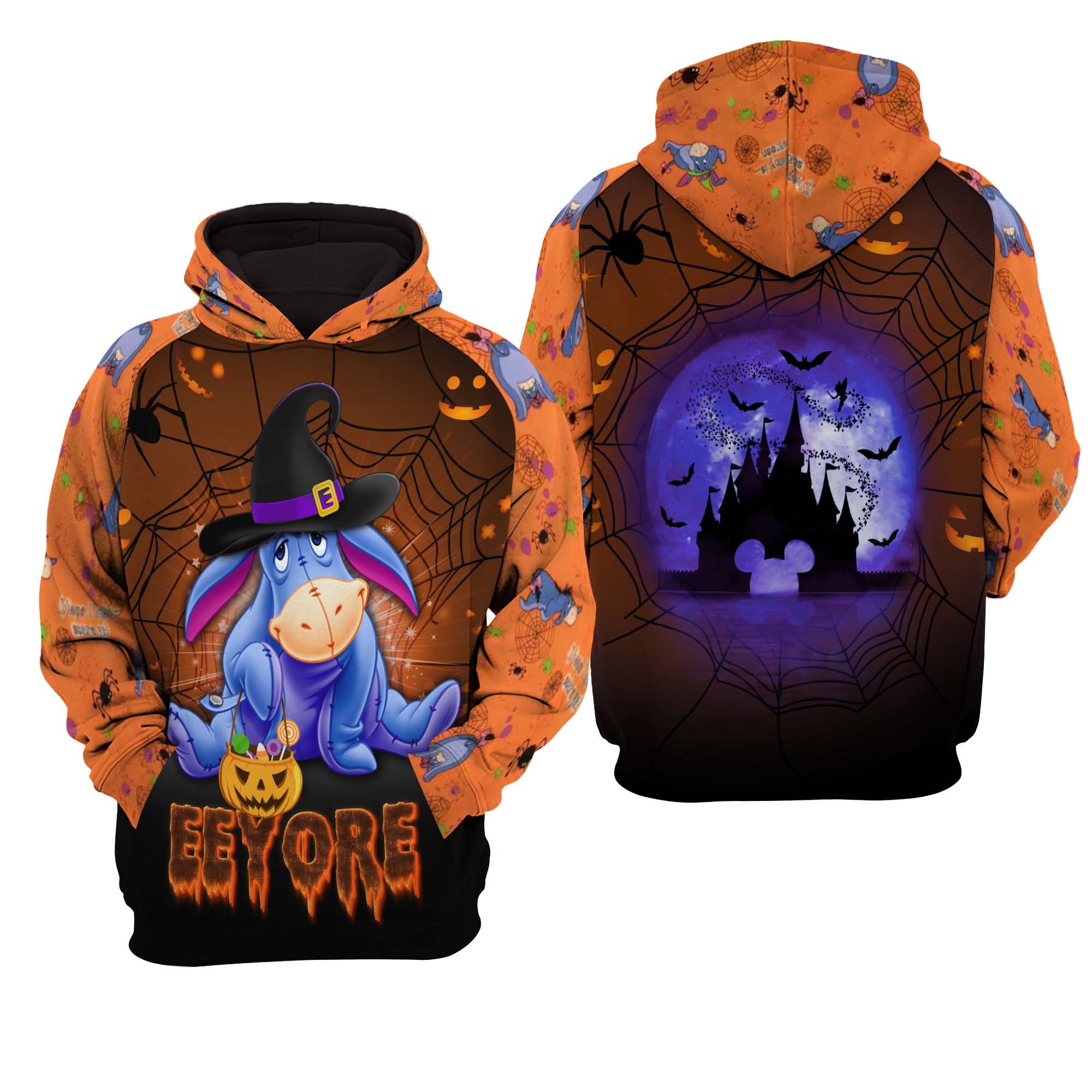 Eeyore Donkey Halloween Disney AOP Unisex Hoodie