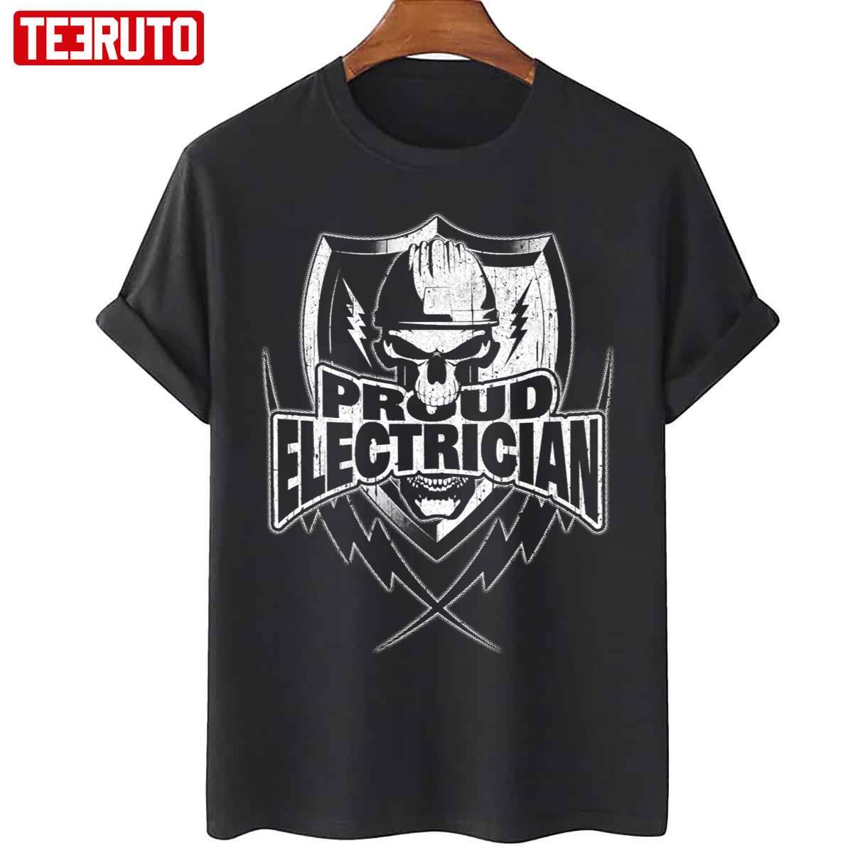 Electrician Skull And Thunderbolts Unisex T-Shirt