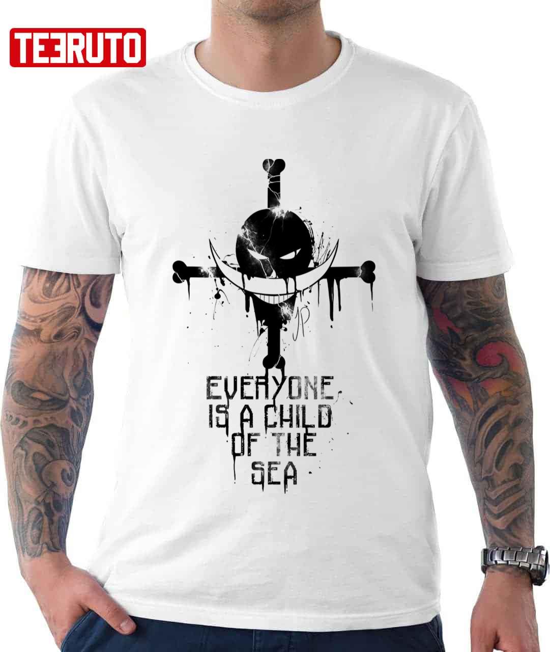 Everyone Is A Child Of The Sea Whitebeard Flag One Pieace Unisex T-shirt