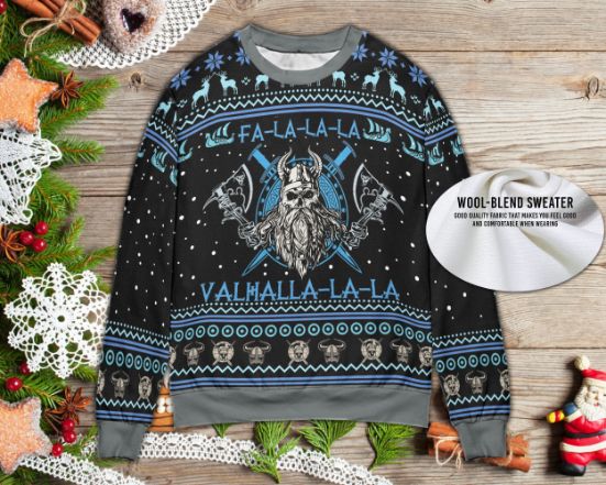 Fa-La-La-La-La Valhalla-La Viking Ugly Christmas Sweater