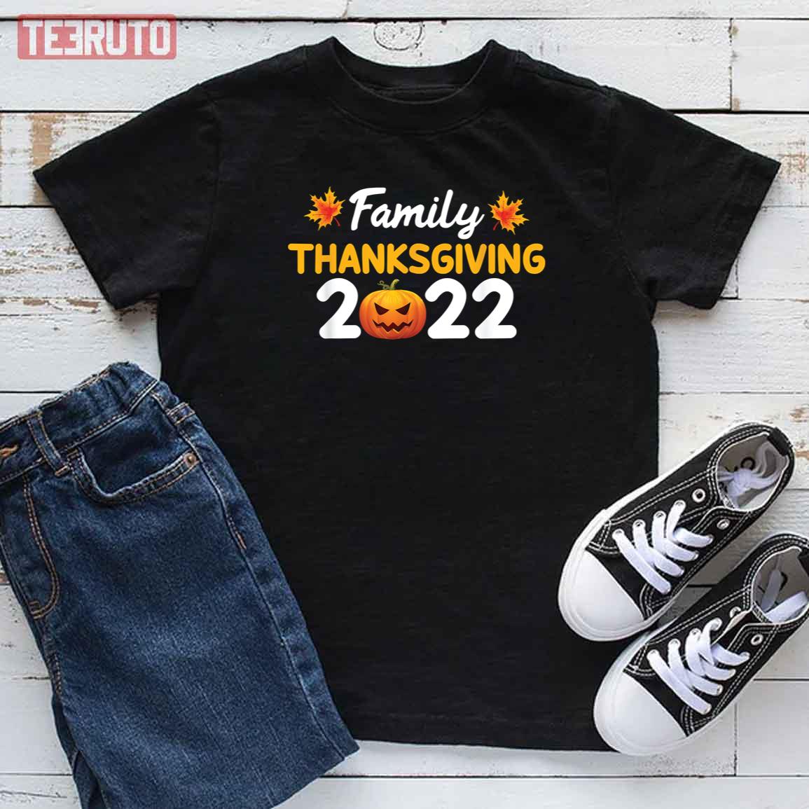 Family Thanksgiving 2022 Matching Fall Turkey Autumn Pumpkin T-Shirt