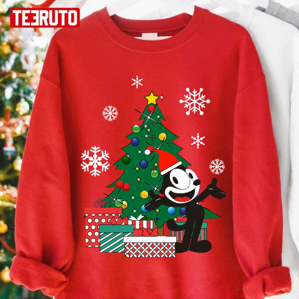 Felix The Cat Around The Christmas Tree Unisex Sweatshirt