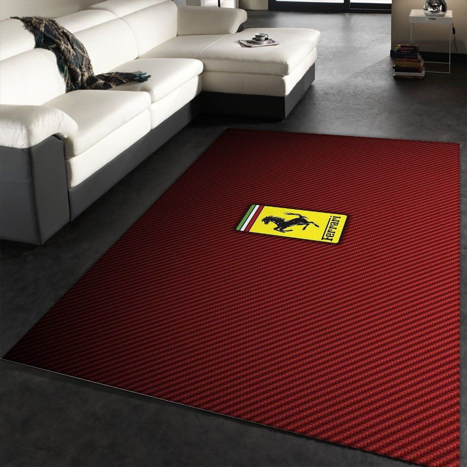 Ferrari Logo Area Rug For Christmas Bedroom Floor Decor Home Decor