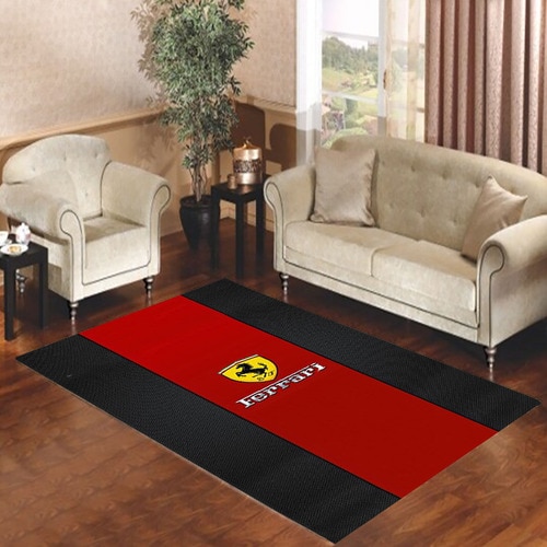 FERRARI LOGO RED BLACK DESIGN Living room carpet rugs