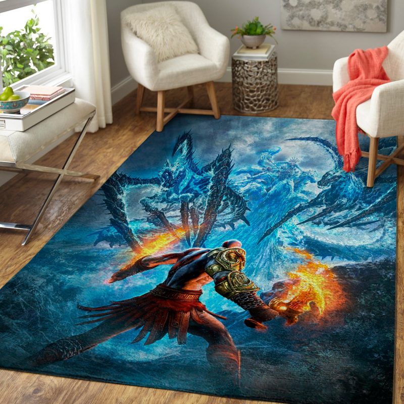 Fighting Kratos God Of War Game Living Room Rug Carpet