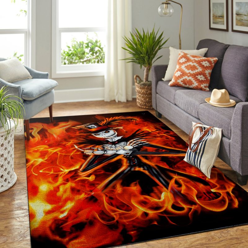 Fire Jack Skellington The Nightmare Before Christmas Halloween Living Room Rug Carpet