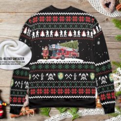 Fireman Firefighter Merry Christmas Fire Engine Ugly Wool Knitted Xmas Matching Sweater