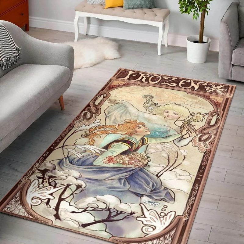 Frozen disney princess characters disney movies area rugs living room carpet