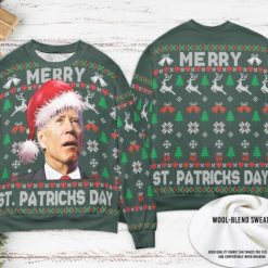 Funny Biden Merry St. Patricks Day This Is My Ugly Chirstmas Day Sweater