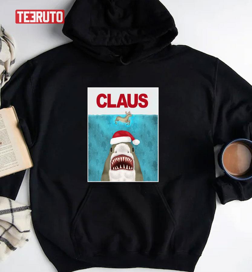 Funny Christmas Santa Claus Shark Reindeer Humor Unisex Sweatshirt