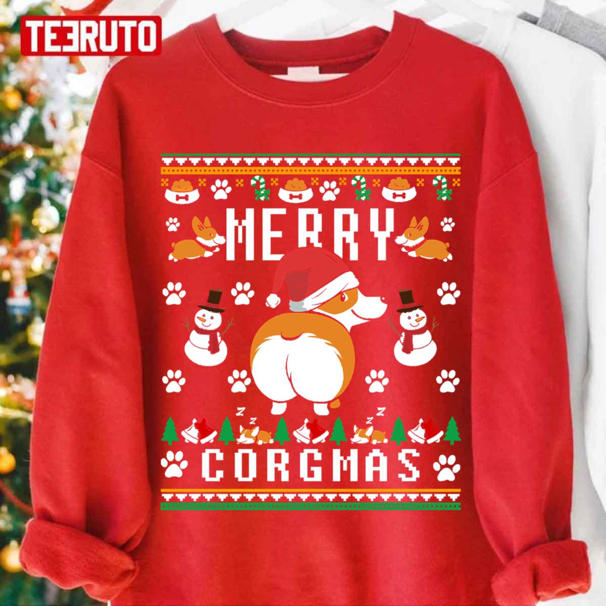 Funny Corgi Lover Ugly Christmas Unisex Sweatshirt