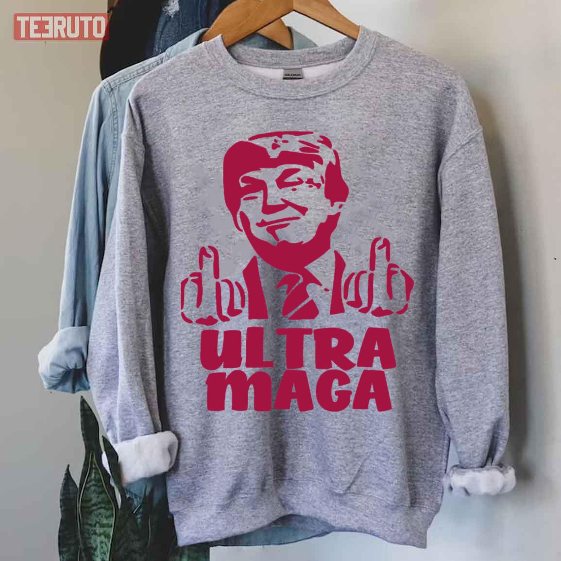 Funny Middle Fingers Trump Ultra Maga Unisex T-Shirt