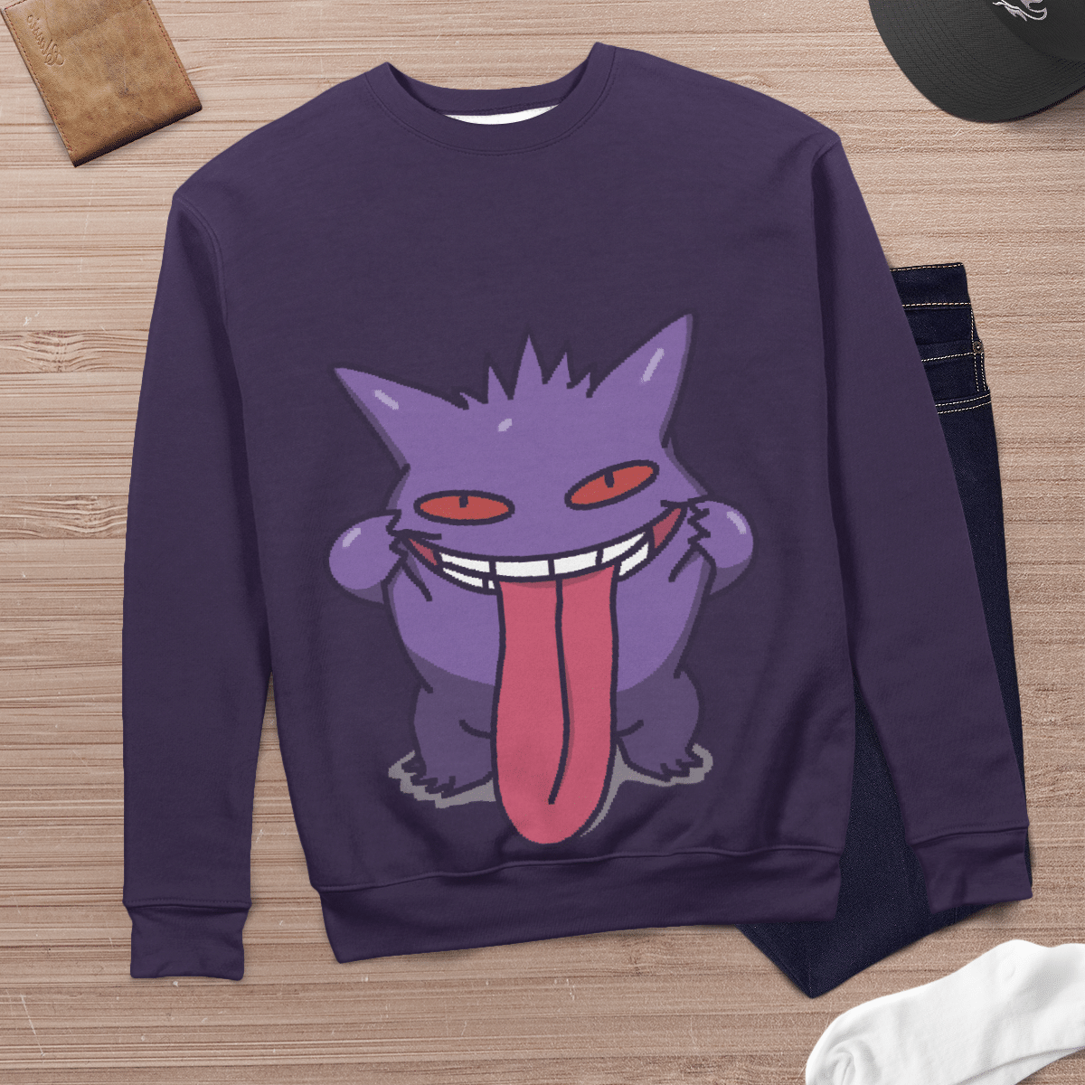 Gengar Pokemon Purple Pastel 3D All Over Printed Sweatshirt