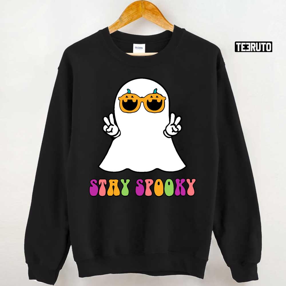 Ghost Stay Spooky Halloween Season Groovy Unisex T-Shirt