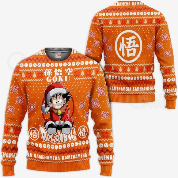Goku Kid Ugly Christmas Dragon Ball Anime Xmas Knitted Sweater