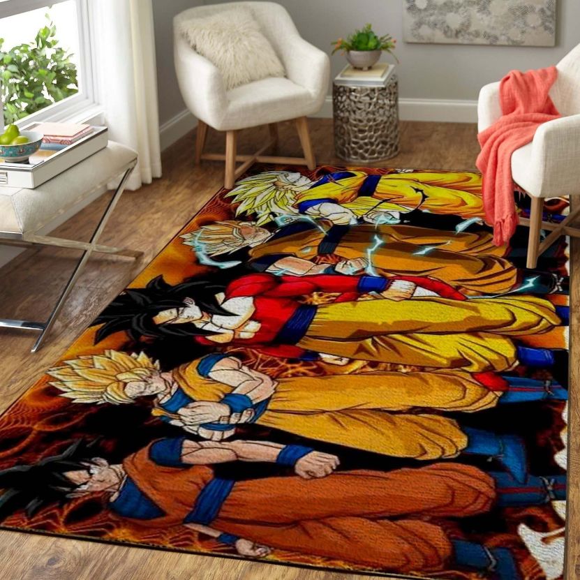 Goku Transformations, Dragon Ball Area Luxury Rug Carpets, Movie Home Decor