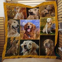 Golden Retrieve Dog Quilt Blanket