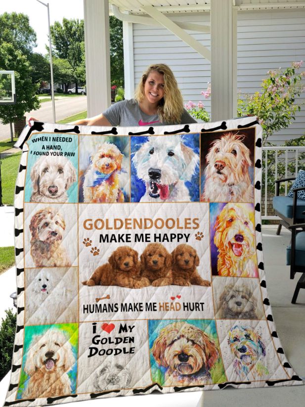 Goldendoodles Make Me Happy Humans Make My Head Hurt Quilt Blanket ...