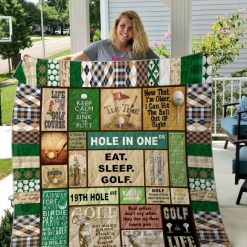 Golf Keep Calm And Sink The Putt Quilt Blanket