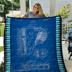 Grand Piano Patent Collection Quilt Blanket