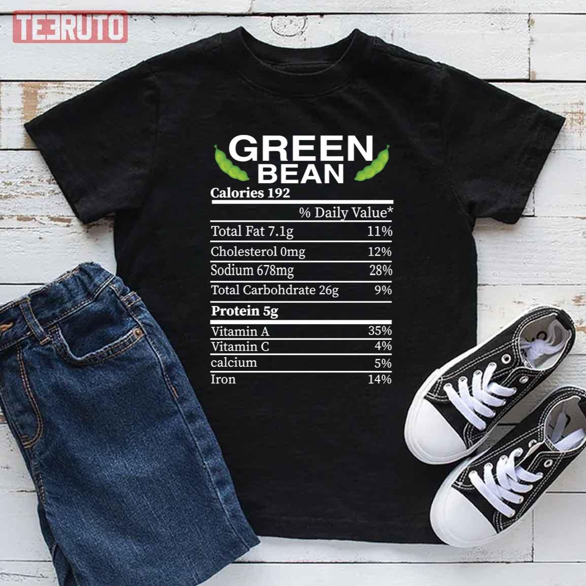 Green Bean Calories Nutrition Happy Thanksgiving Day T-Shirt