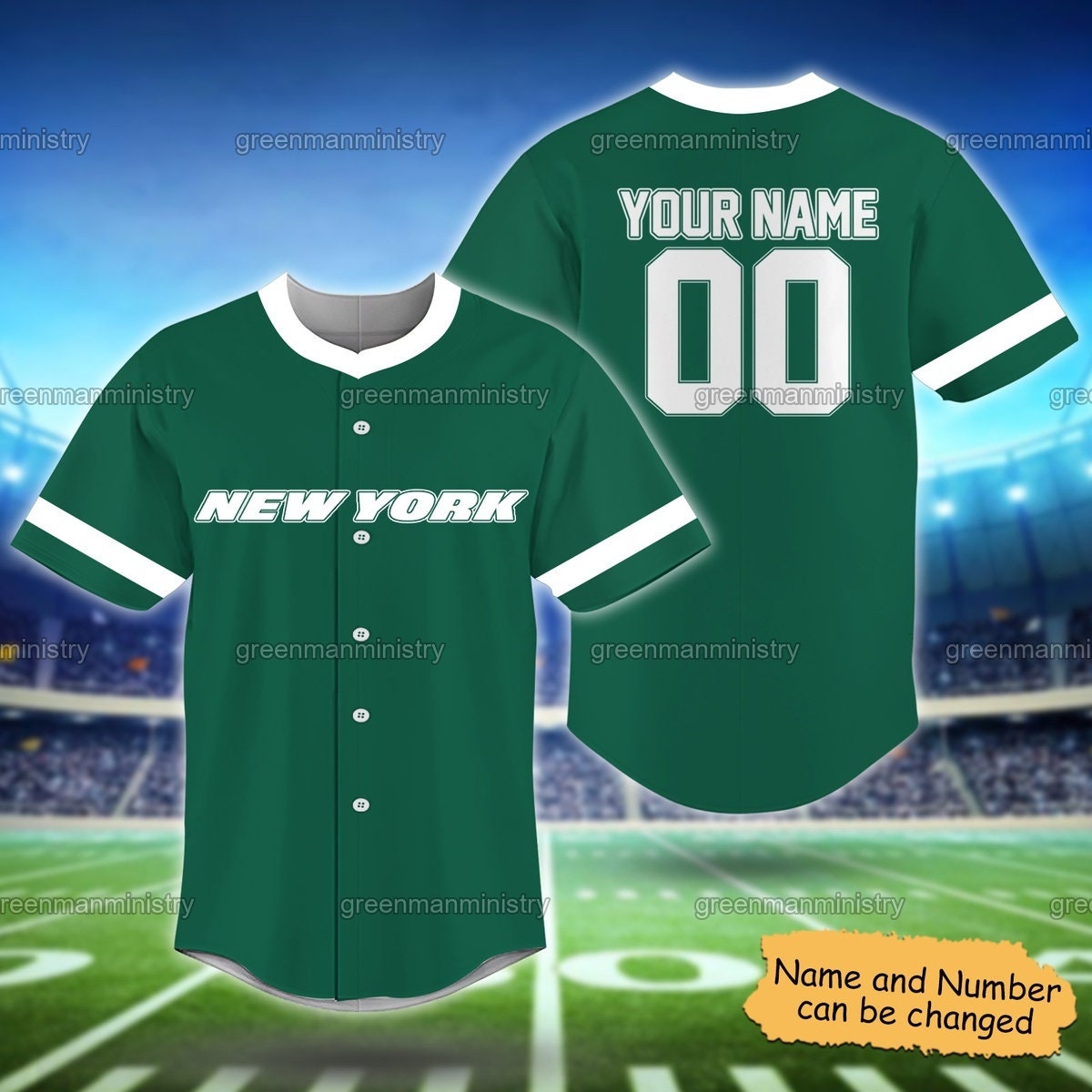 Green New York Baseball Jersey Name And Number New York Baseball Birthday Jersey Shirt