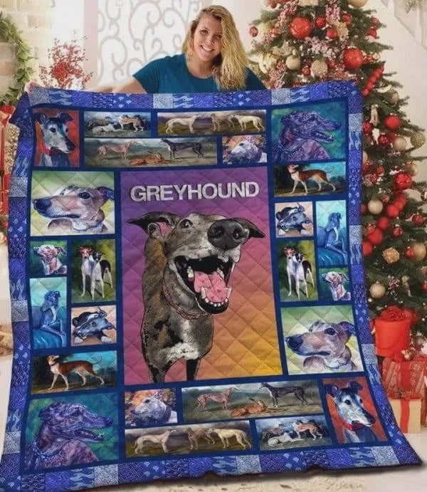 Greyhound Dog Artwork Quilt Blanket - Teeruto