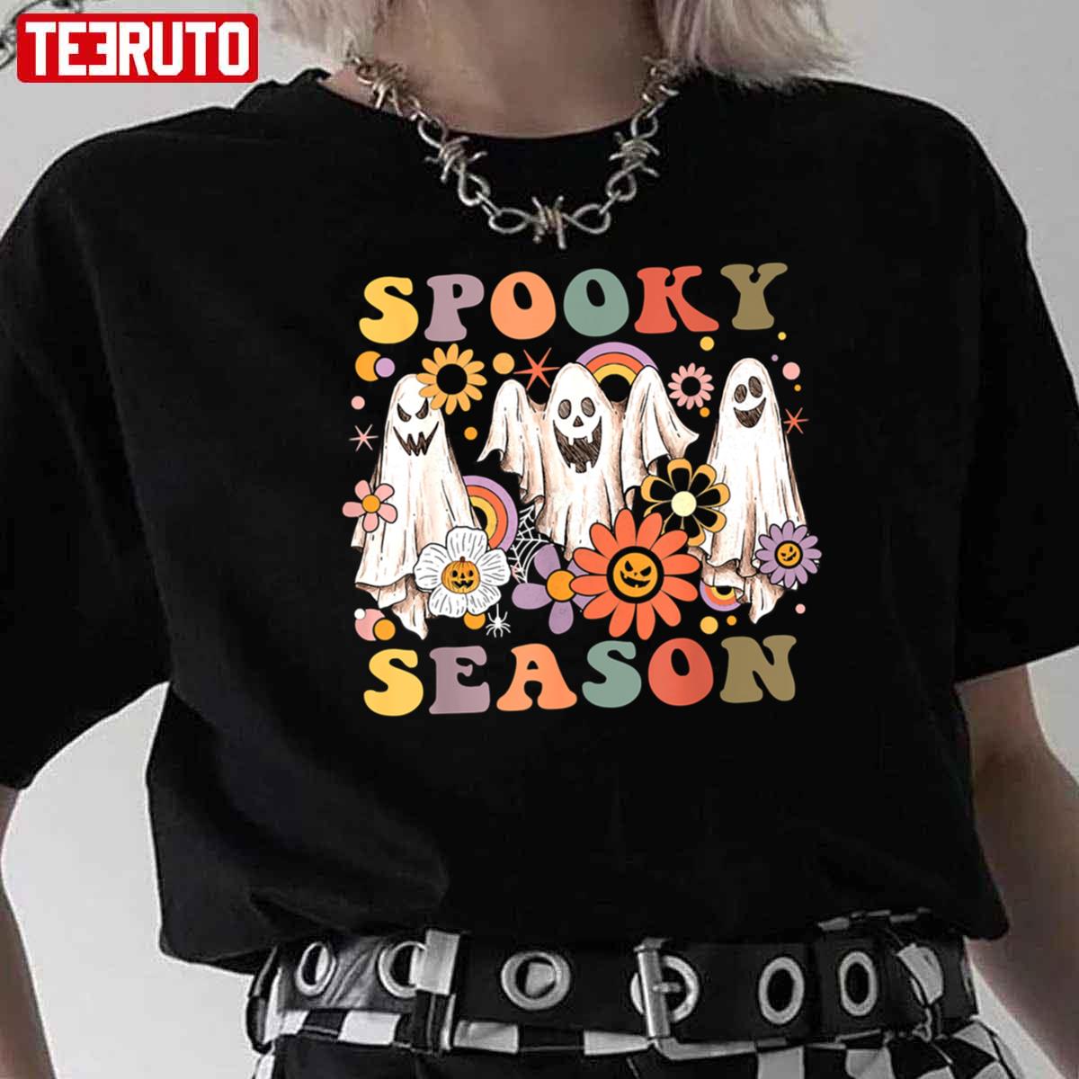 Groovy Ghosts Spooky Season Unisex T-Shirt