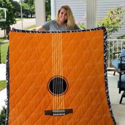 Guitar Acoustic Retro Quilt Blanket